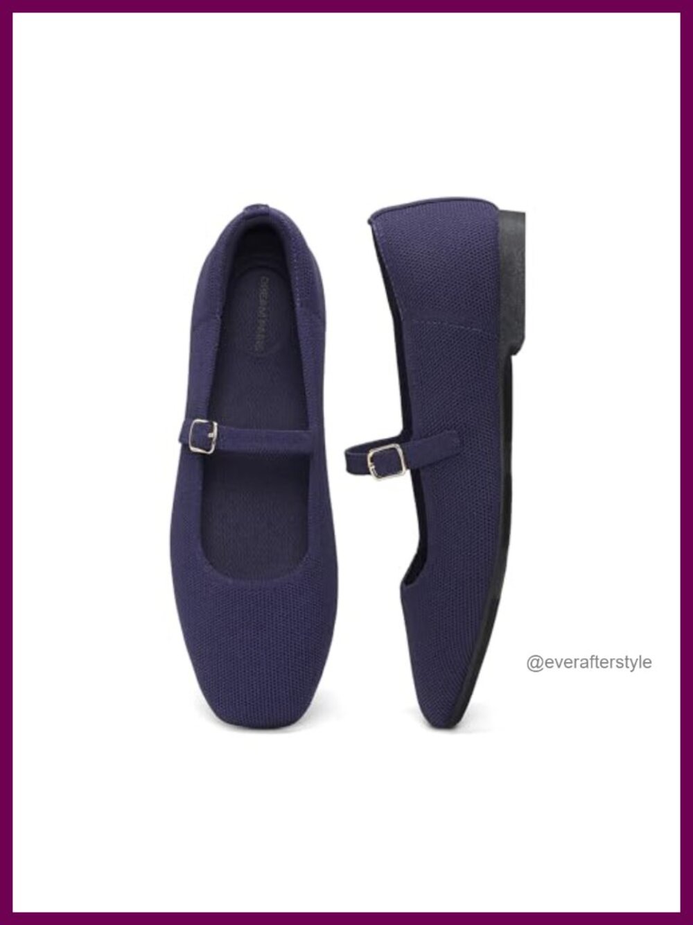 Mary Jane Square Toe Ballet Flats Knit Flexible Cushioned Casual Walking
